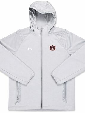 Under Armour Auburn Tigers Hoodie Mens Large Gray Full Zip HeatGear NWT Defect